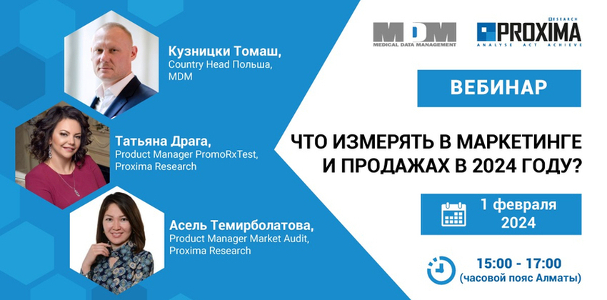 Proxima Research приглашает на вебинар: Что измерять в маркетинге и продажах в 2024 году?